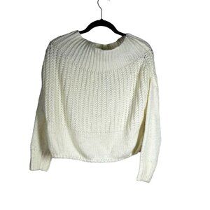On The Road Creamed Color Cropped Sweater Womens Small/Medium
